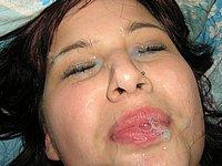 Blasen und Sperma ins Gesicht abspritzen